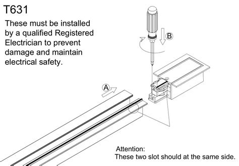 HALCYON T631 Track 3 Circuit Mains Connector Earth R Recessed Instructions