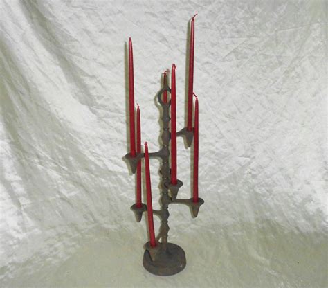 Cast Iron Candle Holder Vintage Mid Century Brutalist Cast Etsy