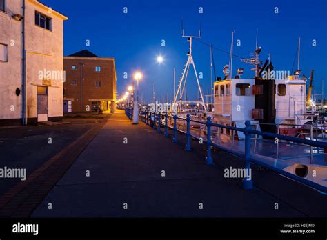 Milford Haven At Night Stock Photo Alamy