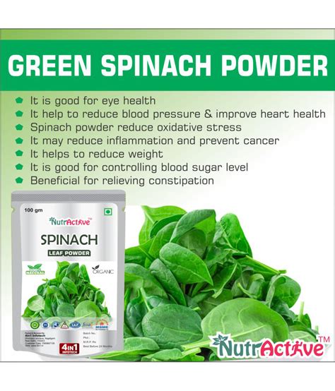 Nutractive Green Spinach Leaf Powder Palak Leaf Instant Soup 100 Gm