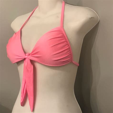Victorias Secret Triangle Tie Halter Bikini Top S Gem