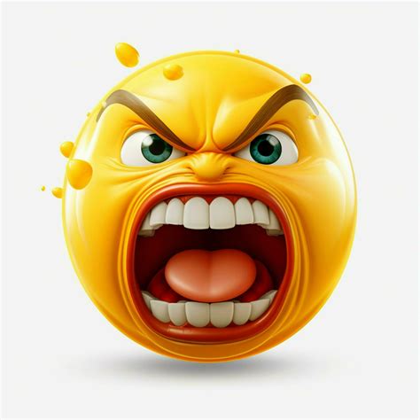 Enraged Face Emoji On White Background High Quality 4k Hdr 30686749