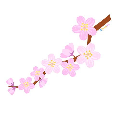 Free Cherry Blossom Branch Clipart Png File Pearly Arts