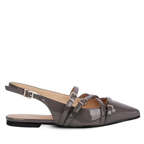 Sapato Luiza Barcelos Slingback Fivelas Cinza