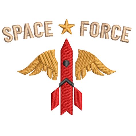 Us Rocket Space Force Air Forces Digitized Embroidery Design E4hats