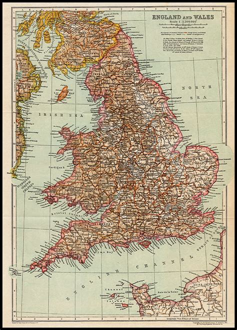 Antique Map Of England And Wales Poster Posteryard Deutschland