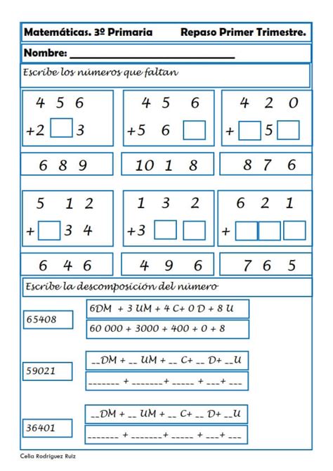 Fichas De Matemáticas Para Tercero De Primaria