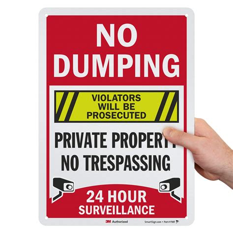 Smartsign “no Dumping Private Property No Trespassing Violators