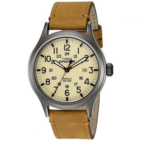 Timex Expedition Men S 40mm Leather Strap Brass Case Quartz Watch T49963 Xcite Alghanim