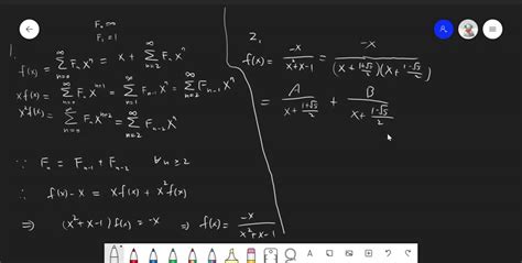 Solved The Generating Function For The Fibonacci Sequence 0 1 1 2 3 5 8 13 21 F C F R R