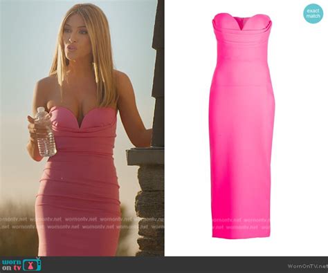 Wornontv Chrishells Pink Strapless Dress On Selling Sunset