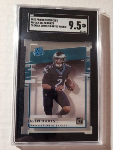 Panini Chronicles Clearly Donruss Jalen Hurts Eagles Rc Rookie Sgc