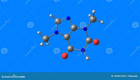 Estructura Molecular De Teobromina Aislada En Azul Stock De Ilustraci N