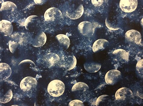 Outer Space Moon Galaxy Stars Cotton Quilting Fabric Ft168