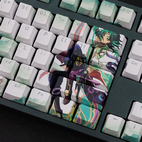 High Res Genshin Impact Xiao Keycap Set Pbt Backlight Transmitting