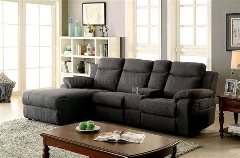 Kamryn Reclining Sectional Sofa CM6771GY in Gray Fabric