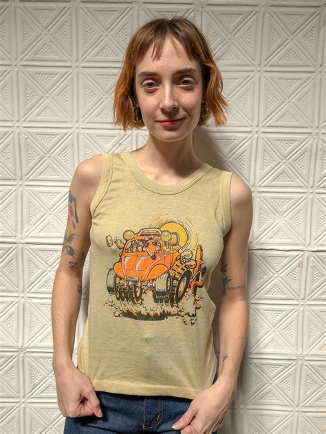 Rare Collectible Rat Fink Vintage Tank 1970s Rat Fink Neon Graphic Tee Ed Roth Rat And Hot