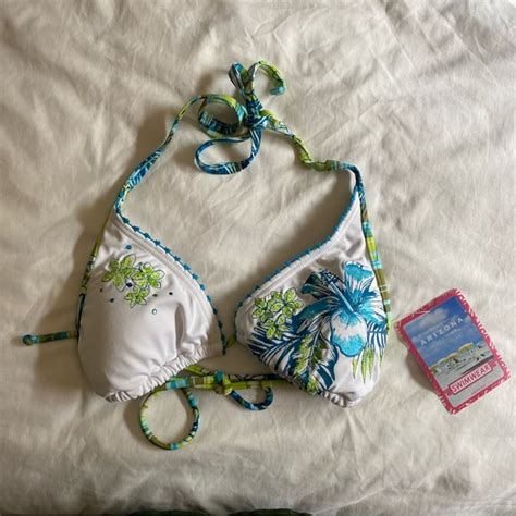 Arizona Jean Company Swim Triangle Bikini Top Hawaiian Print Poshmark