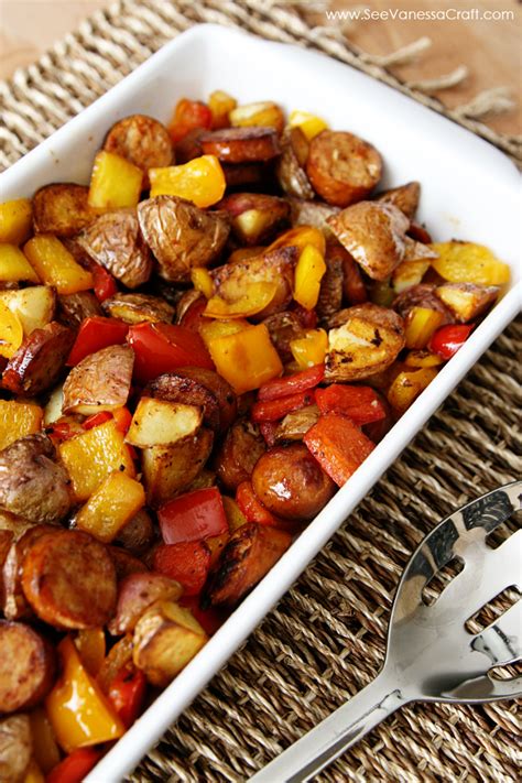 Recipe Sausage Potato And Peppers Healthy Skillet See Vanessa Craft