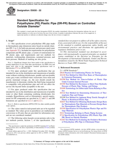 Astm D Standard Specification For Polyethylene Pe Plastic