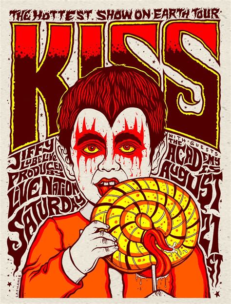 KISS Hand Printed Silkscreen Concert Poster Concert Poster Art