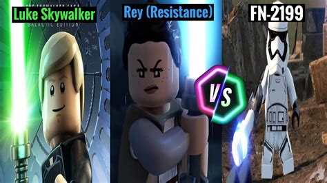 Lego Star Wars Tfa Luke Skywalker Rey Resistance Vs Fn