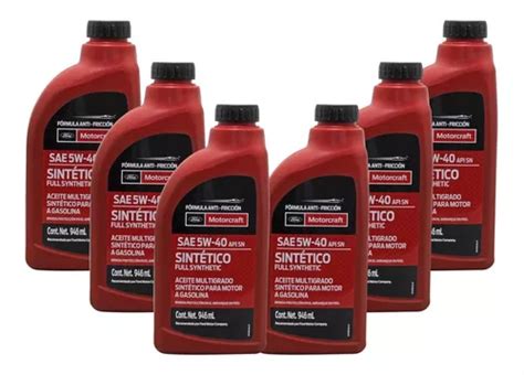 Kit 6 Aceite Motor Multigrado Sintet 5w40 Motorcraft 946ml