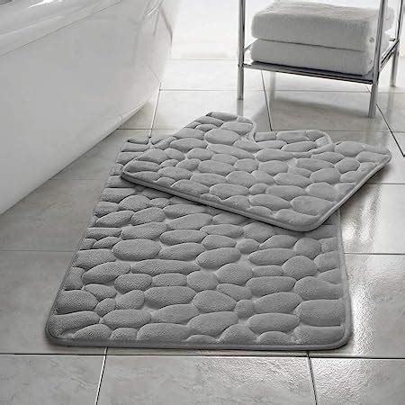 Comfort Collections Memory Foam Bath Mat Set Pedestal Toilet Mat