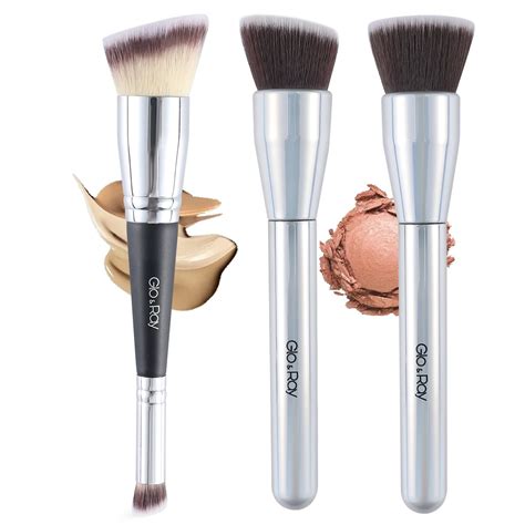 Makeup Brushes Dual Ended Buff Blend Brush Angled Flat Foundation Brush