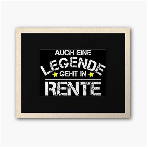 Legende Rente Pension Rentner Gerahmter Kunstdruck