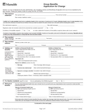 Fillable Online GB Application For Change GL3187E Complete This Form