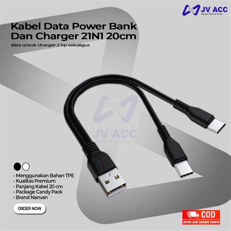 Jual Nvn Kd Kabel Data Power Bank Charger In Cm Shopee Indonesia