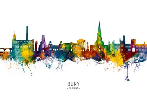 Skyline von Bury England Michael Tompsett als Kunstdruck oder Gemälde