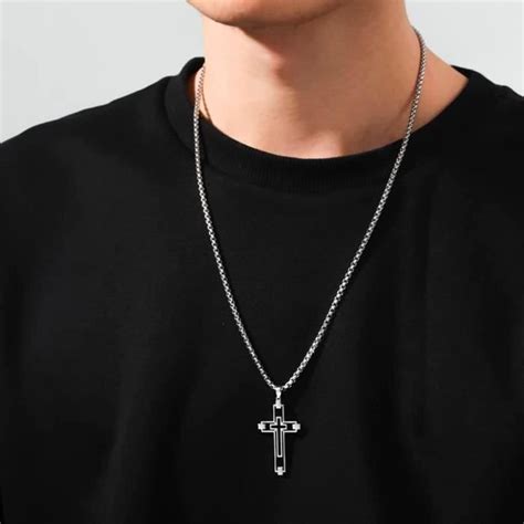 Collier Avec Pendentif En Forme De Croix Pour Homme Croix De Foi