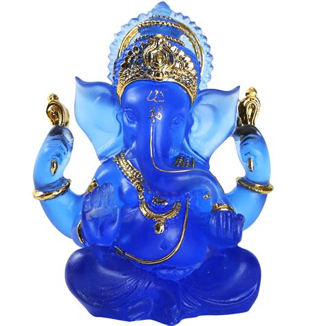 Buy H W 5 6 H Blessing A Blue Resin Statue Of Lord Ganesha Ganpati