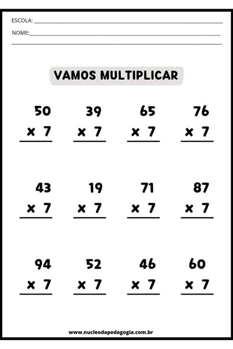 Conta De Multiplicação 5 Ano EDULEARN verloop io