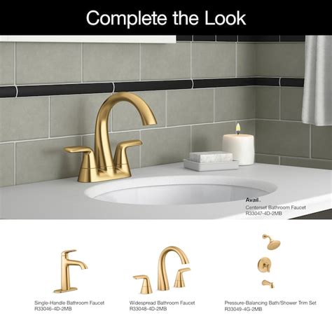 Kohler Avail Vibrant Brushed Moderne Brass 4 In Centerset 2 Handle Watersense Bathroom Sink