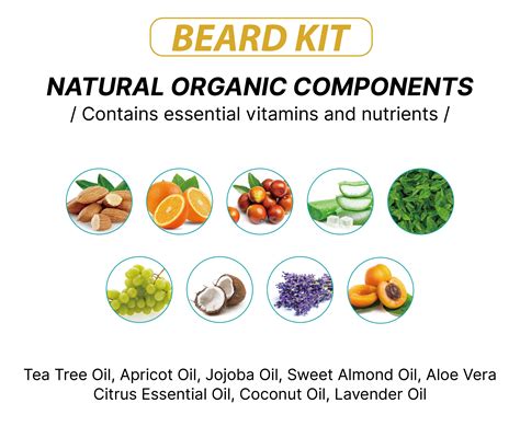 Mens Organic Beard Growth Oil Balm Set Beard Grooming Kit