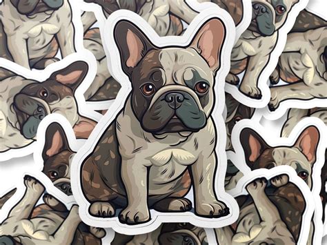 Cute French Bulldog Sticker Cartoon Frenchie Dog Laptop Decal Vinyl