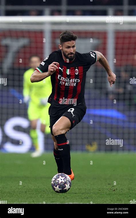 Milan Italy February 14 2023 Olivier Giroud Of Ac Milan Controls