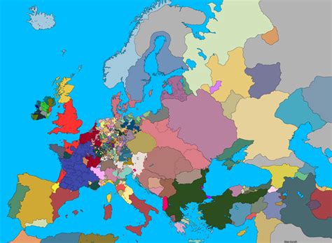 Map Of Europe 1444 Without Any Writing Europe