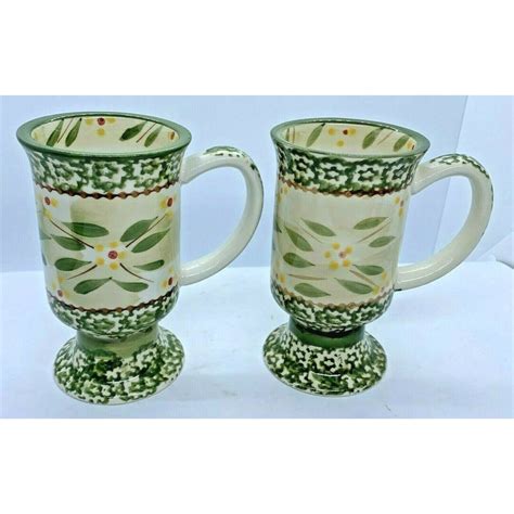 Vintage Temp Tations By Tara Old World Footed 8 Oz Coffee Mug Set Of