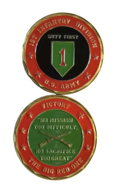 U S ARMY CHALLENGE Coin 1st Infantry Division Big Red One EUR 18 89