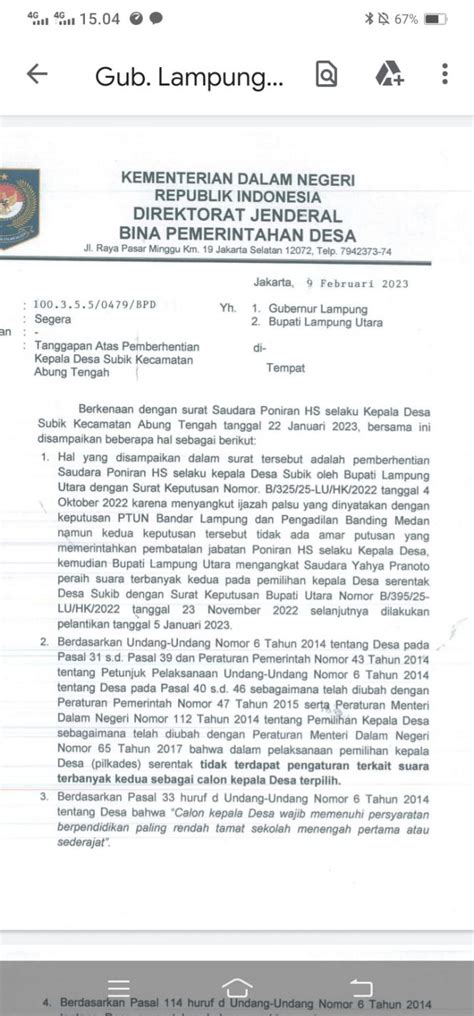 Bupati Lampura Diminta Berhentikan Yahya Sebagai Kepala Desa Subik