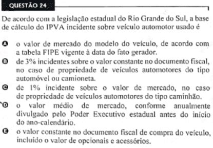 Gabarito Extraoficial De Legisla O Tribut Ria Sefaz Rs