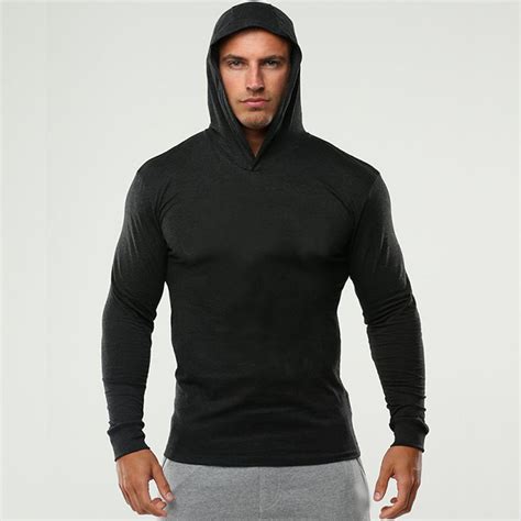 Mens Sport And Fitness Long Sleeve Hoodie Cotton Sport Hoodie