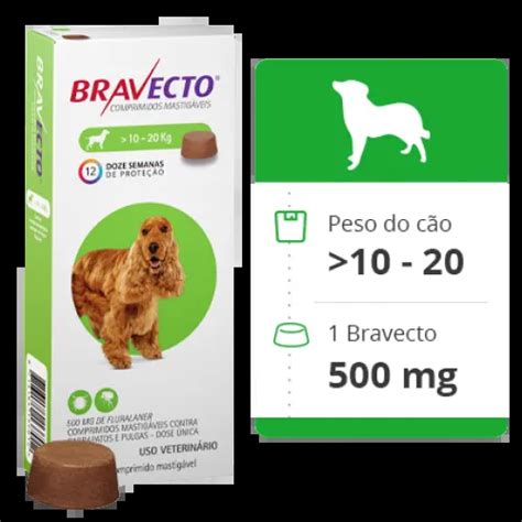 Bravecto 500mg De 10 A 20kg 1 Comprimido Antipulgas E Carrapatos