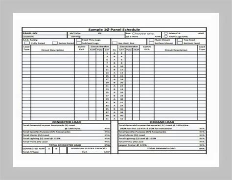 42 Fillable Panel Schedule Templates Excel Word ᐅ 40 OFF