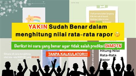 Cara Menghitung Nilai Rata Rata Rapor Untuk Snmptn Yang Benar Youtube