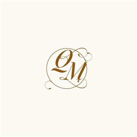 Qm Wedding Monogram Initial In Perfect Details Vector Art At